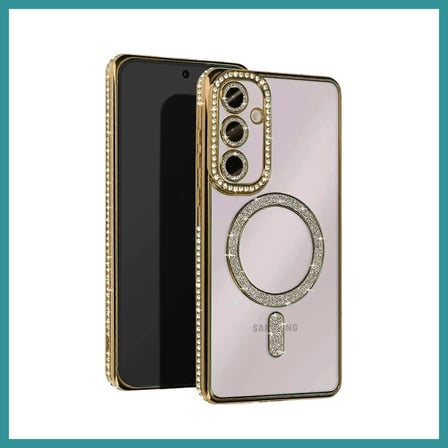 BT Teknik Samsung Galaxy A16 5G Uyumlu Joke Simli Magneticsafe Kılıf - Gold BEZ