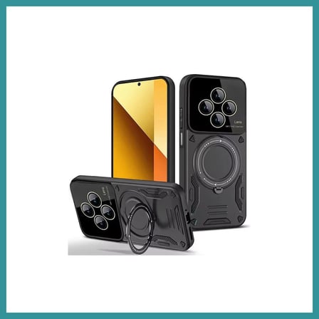 BT Teknik Redmi 14C Uyumlu Kılıf Joy Lens Standlı Kapak - Siyah BEZ