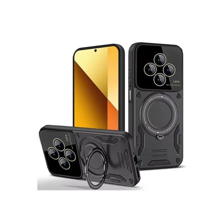 BT Teknik Redmi 14C Uyumlu Kılıf Joy Lens Standlı Kapak - Siyah BEZ