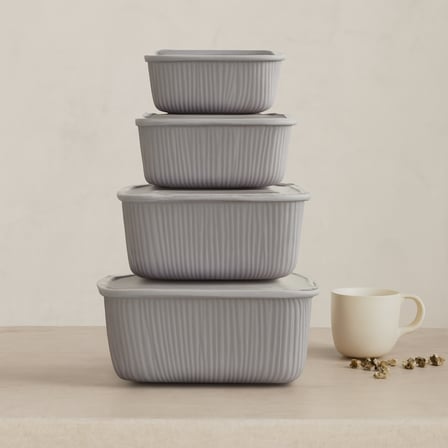 Sızdırmaz Dikdörtgen Saklama Kabı Seti (600/1100/1800/3000 Ml)