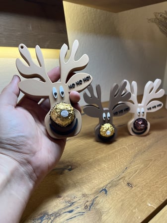 Bezos Ren Geyiği Başı Yılbaşı Süsü Dekoratif Hediye Aksesuarı 4'lü Set BEZOS1