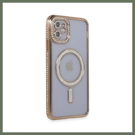 Bezos iPhone 11 Kılıf Joke Simli Magneticsafe Kılıf - Gold BEZOS1