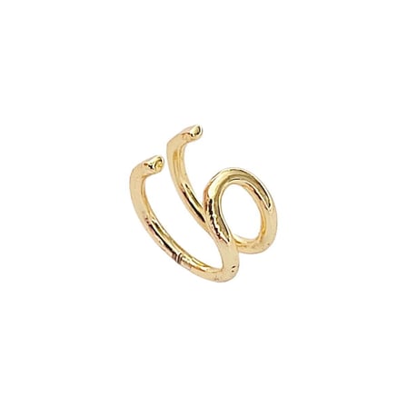 Bezos Çift Katmanlı Gold Kıkırdak Küpe | Sıkıştırmalı ve Deliksiz Tasarım BEZOS1