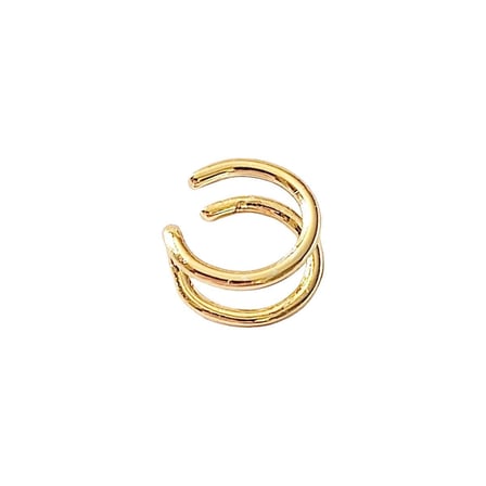 Bezos Çift Katmanlı Gold Kıkırdak Küpe | Sıkıştırmalı ve Deliksiz Tasarım BEZOS1