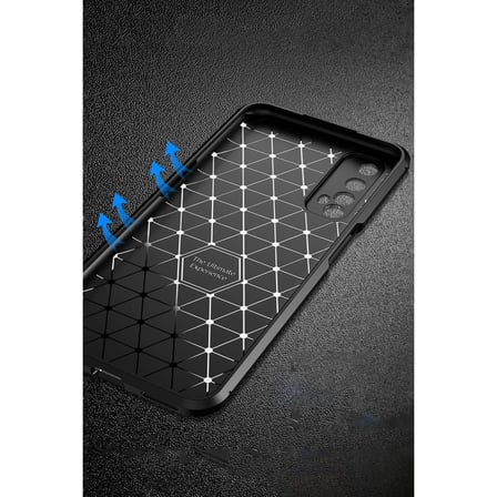 Bezos Realme 7 Kılıf Auto Focus Karbon Kapak - Lacivert BEZOS1