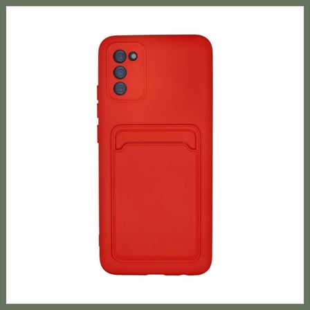 Bezos Samsung Galaxy A02S Kılıf Kelvin Kartvizitli Silikon - Kırmızı BEZOS1