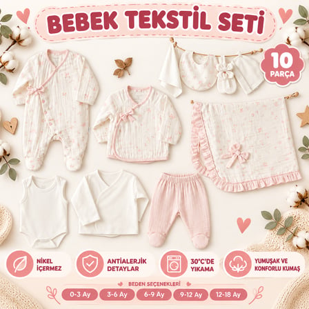 Bezos Lovely Day 10lu Hastane Çıkışı Ekru · Beden: 0-3 Ay · Renk: Ekru BEZOS1