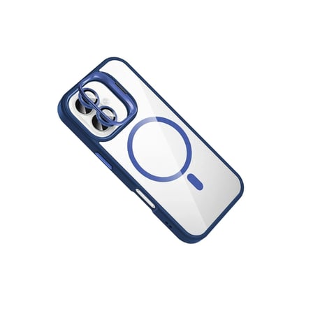 Bezos Joko iPhone 17 Remim Lensli Magsafe Standlı Kapak - Lacivert BEZOS1