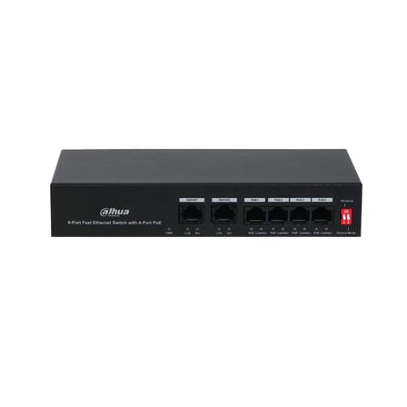 DAHUA PFS3006-4ET-36 4 PORT 10/100 + 2 PORT 10/100 UPLINK 36W POE METAL KASA SWITCH BEZOS1