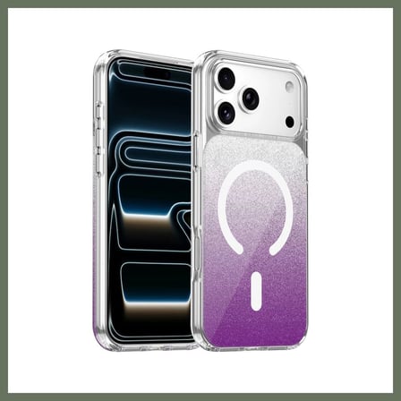 Bezos Onegif iPhone 17 Pro Uyumlu Sora Simli Magsafe Kapak - Mor BEZOS1