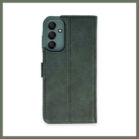 Bezos Samsung Galaxy A15 4G Uyumlu Kılıf Trend S Plus Kapaklı Kılıf - Yeşil BEZOS1