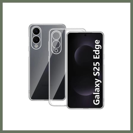 Bezos Samsung Galaxy S25 Uyumlu Edge Kılıf Lüx Şeffaf Silikon Bezos1