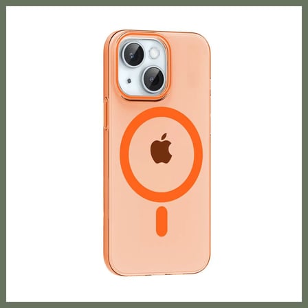 Bezos Joko iPhone 15 Uyumlu PC Blank Magsafe Kapak - Turuncu BEZOS1