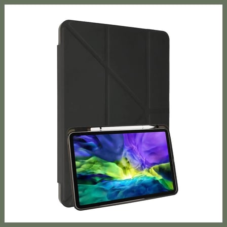 Bezos Samsung Galaxy P610 Tab S6 Lite 10.4 Kılıf Kalemlikli Mars Tablet Kılıfı - Koyu Gri BEZOS1