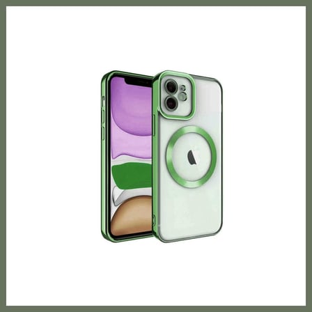 Bezos İphone 11 Uyumlu Kılıf Kross Magneticsafe Kapak - Koyu Yeşil Bezos1