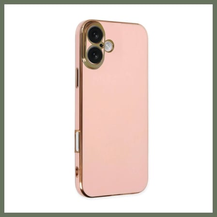 Bezos iPhone 16 Uyumlu Kılıf Volet Silikon - Pembe BEZOS1