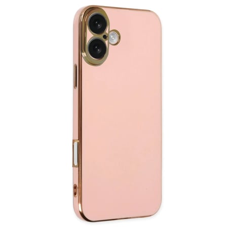 Bezos iPhone 16 Uyumlu Kılıf Volet Silikon - Pembe BEZOS1