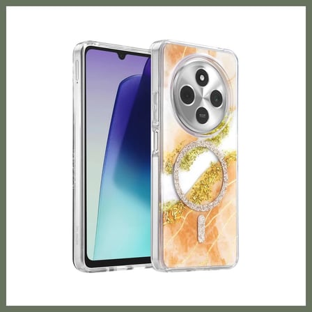 Bezos Onegif Redmi 14C Uyumlu Lotus Simli Magsafe Kapak - Yeşil BEZOS1