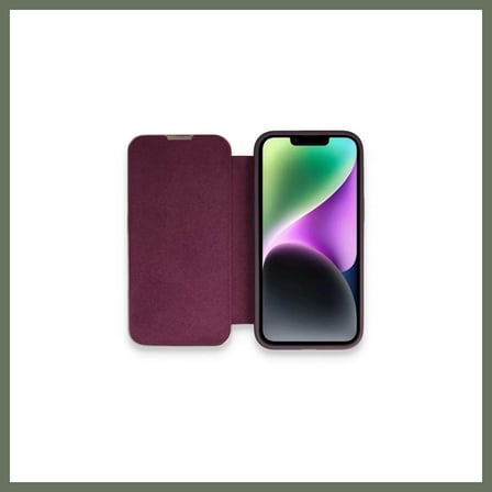 Bezos iPhone 14 Pro Uyumlu Kılıf Dolpin Kapaklı - Derin Mor BEZOS1