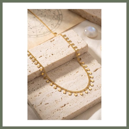 Bezos Gold Renk Yıldız Pul Model 60 cm Kadın Kolye BEZOS1