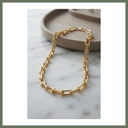 Bezos Gold Renk Pirinç Tifani Model Kadın Kolye BEZOS1