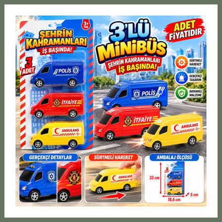Bezos NZM-268 3'Lü Minibüs (Ambulans,Polis,İtfaiye) NessiWorld adet fiyatıdır BEZOS1
