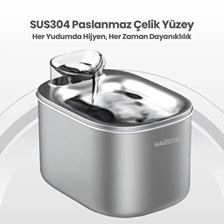 Haustier WiFi Uygulamalı Otomatik Kedi Tuvaleti,Akıllı Mama Kabı,Kedi Su Sebili-Metal 3'lü Set