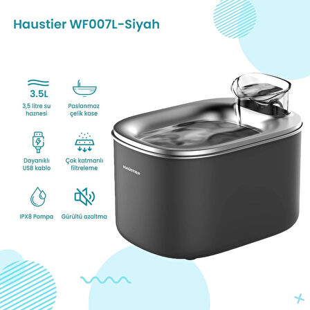 Haustier Akıllı WiFi Uygulamalı Otomatik Kedi Tuvaleti,Akıllı Mama Kabı,Kedi Su Sebili 3'lü Set