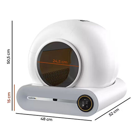 Haustier Akıllı WiFi Uygulamalı Otomatik Kedi Tuvaleti,Akıllı Mama Kabı,Kedi Su Sebili 3'lü Set