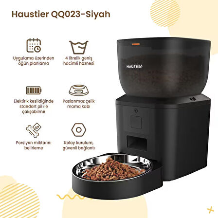 Haustier Akıllı WiFi Uygulamalı Otomatik Kedi Tuvaleti,Akıllı Mama Kabı,Kedi Su Sebili 3'lü Set