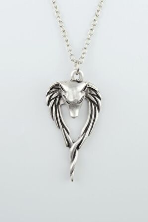 3'lü The Witcher Kurt Anubis Ceza Tanrısı Buffalo Boğa Erkek Kadın Kolye Seti 925 Ayar Gümüş Kaplama