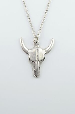 3'lü The Witcher Kurt Anubis Ceza Tanrısı Buffalo Boğa Erkek Kadın Kolye Seti 925 Ayar Gümüş Kaplama