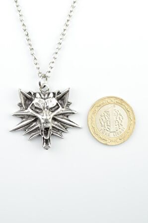 2'li The Witcher - Fil Dişi Erkek Kadın Kolye Seti 925 Ayar Gümüş Kaplama