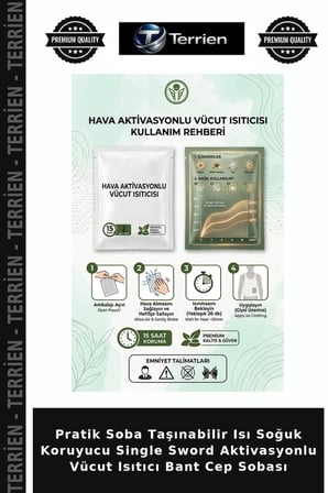 Pratik Soba Taşınabilir Isı Soğuk Koruyucu Single Sword Aktivasyonlu Vücut Isıtıcı Bant Cep Sobası