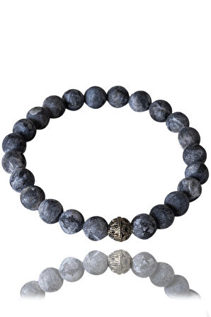 Sertifikalı Ham İşlenmemiş İyolit Taşı Bileklik - Gümüş Aparatlı