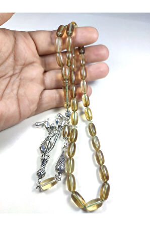 19.79 Gr. Gümüş Püsküllü 0.6 Delim Damla Kehribar Sertifikalı 5249