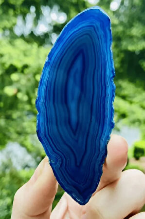 Sertifikalı Zirkon Taşlı Plaka Mavi Akik Taşı Kolye