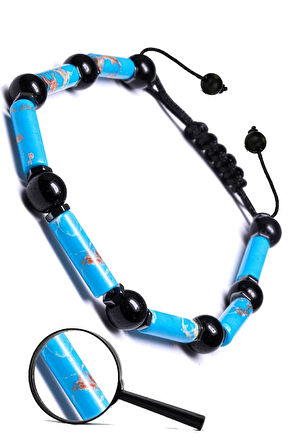 Sertifikalı Doğal Mavi Varisit Hematit Oniks Taşı Bileklik