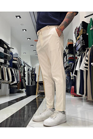 İtalyan Stil Boyfriend Kesim Kordonlu Erkek Kumaş Pantolon