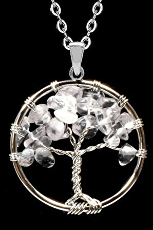 Sertifikalı Kristal Kuvars Taşı Hayat Ağacı Kolye