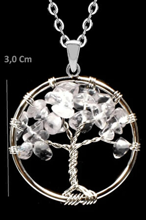 Sertifikalı Kristal Kuvars Taşı Hayat Ağacı Kolye