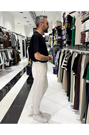 Boyfriend Kesim Keten Pamuk Erkek Pantolon