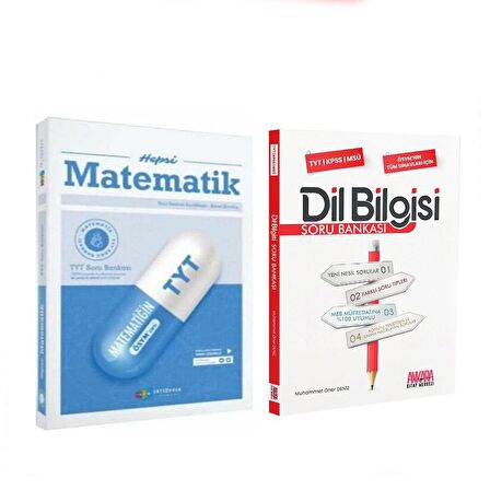 Antrenmanlarla TYT Hepsi Matematik ve AKM Dil Bilgisi Soru Bankası Seti 2 Kitap