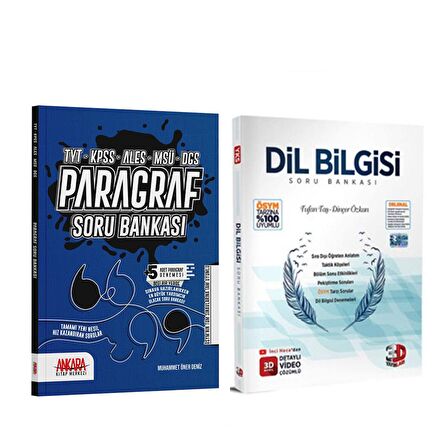 3D TYT Dil Bilgisi ve AKM Paragraf Soru Bankası Seti 2 Kitap