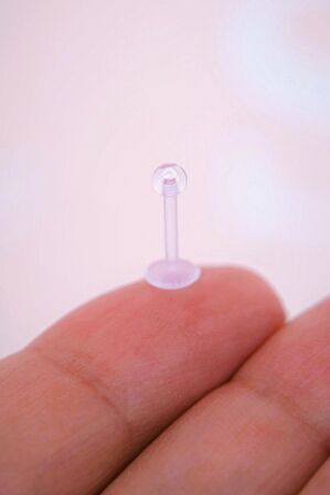 Bioflex Hipoalerjenik  Antialerjik Şeffaf Silikon Piercing 8 mm Arkası Düz