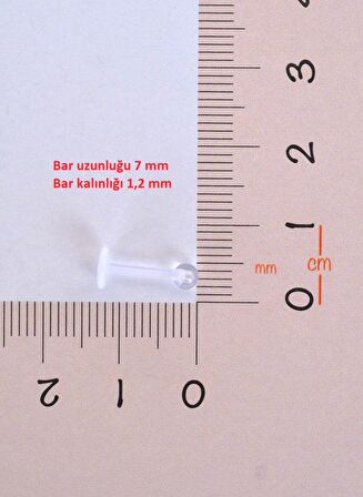 Bioflex Hipoalerjenik  Antialerjik Şeffaf Silikon Piercing 8 mm Arkası Düz