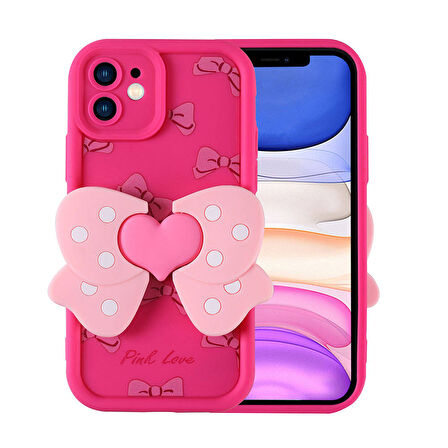 Forzacase iPhone 12 ile uyumlu Butterfly Serisi 3D Kelebek Figür Tasarımlı Silikon Kılıf