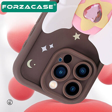 Forzacase iPhone 15 Pro ile uyumlu Butterfly Serisi 3D Kelebek Figür Tasarımlı Silikon Kılıf