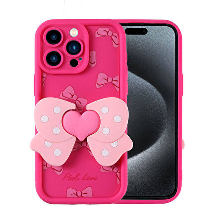 Forzacase iPhone 15 Pro ile uyumlu Butterfly Serisi 3D Kelebek Figür Tasarımlı Silikon Kılıf