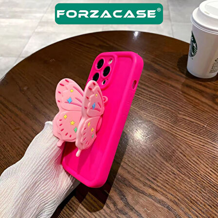 Forzacase Samsung Galaxy A05s ile uyumlu Butterfly Serisi 3D Kelebek Figür Tasarımlı Silikon Kılıf